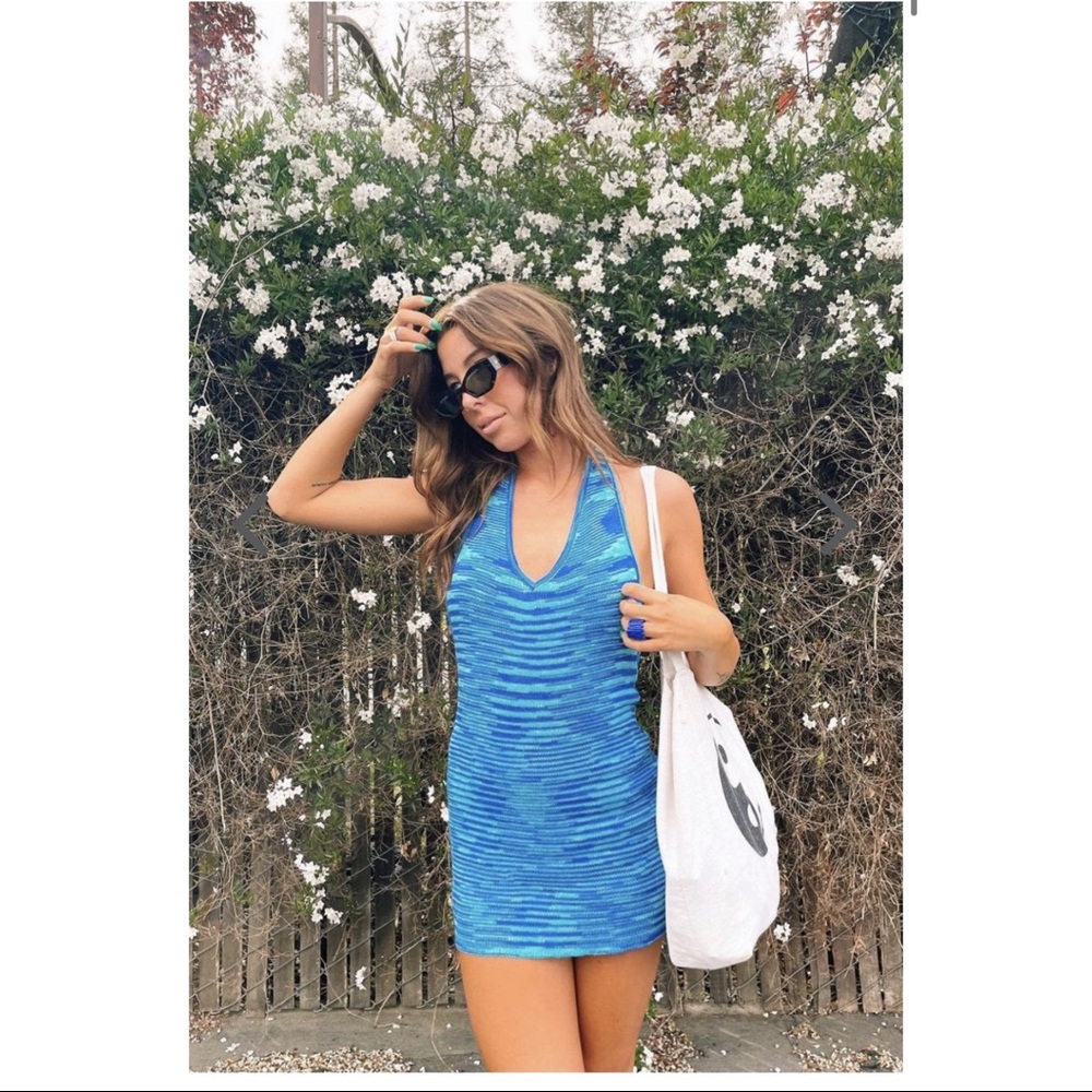 Halter Knit Dress / Blue
